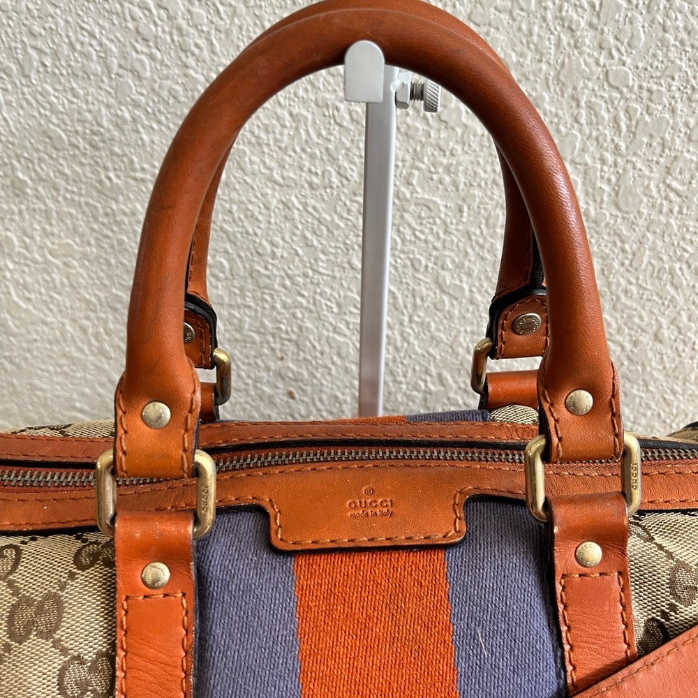 Gucci Beige and Orange Canvas Boston bag - Picture 11 of 16